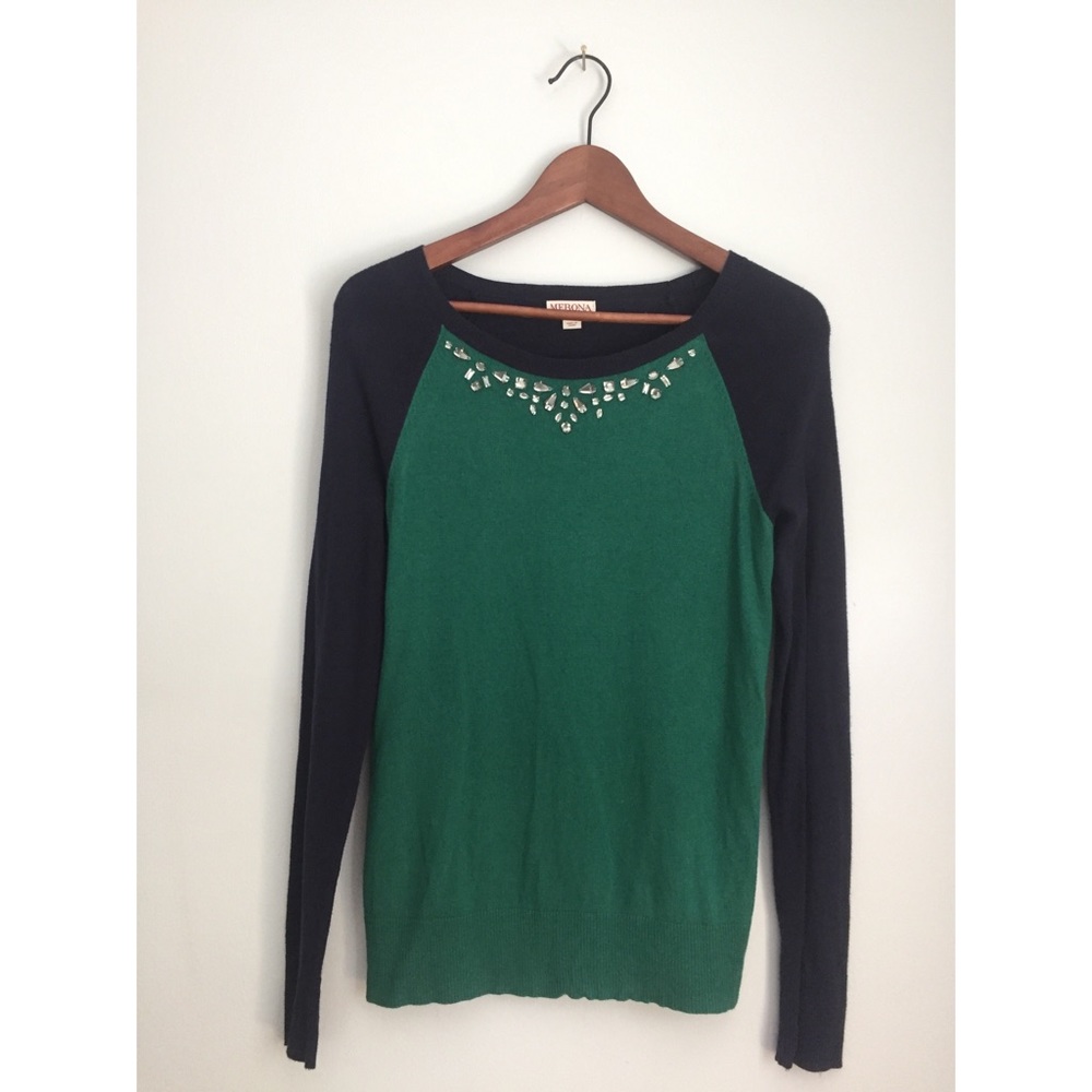 Merona | Color block Jewel Embellished Sweater